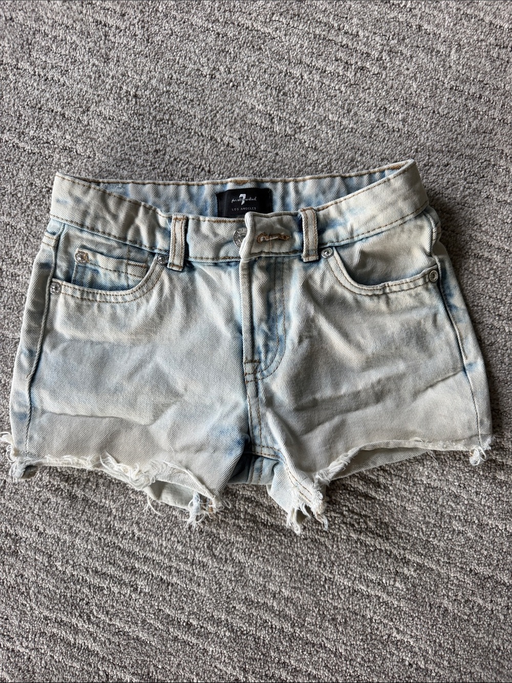 7 For All Mankind Light Blue Denim Cutoff Shorts